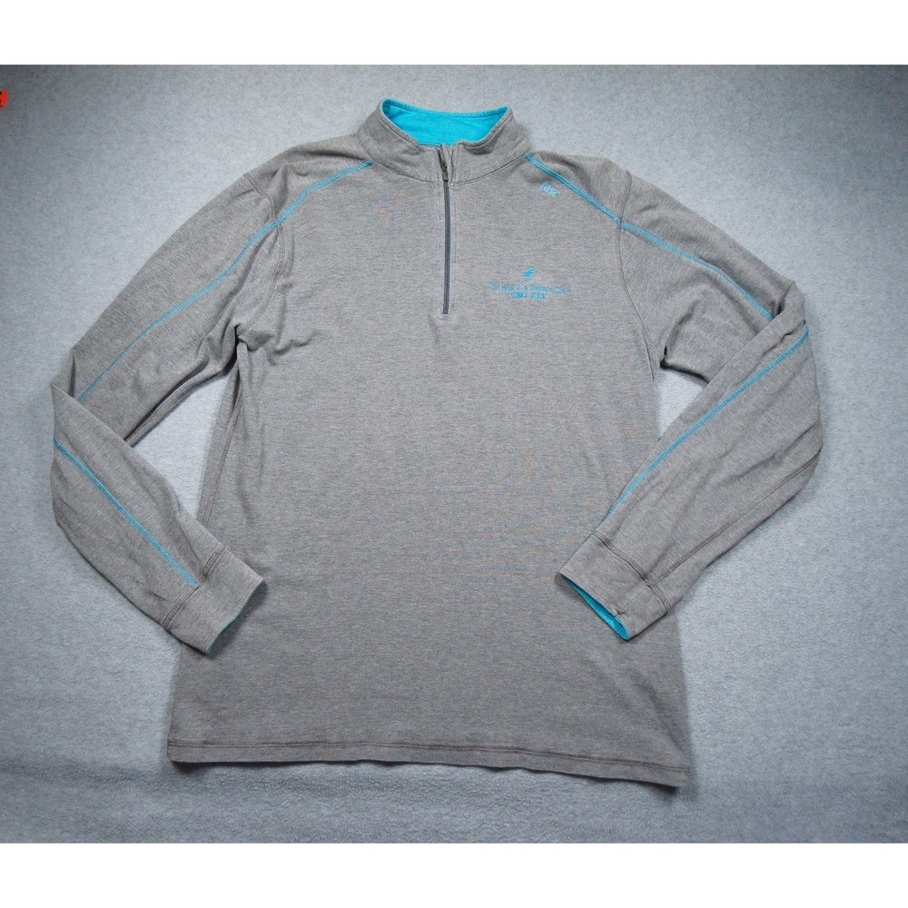Tasc Performance Quarter Zip Pullover Mens Medium Gray Bamboo Pebble Beach Golf